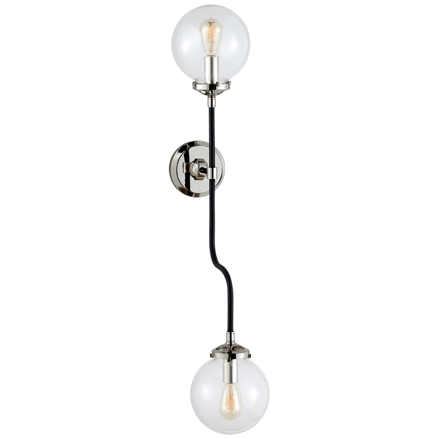 Visual Comfort & Co. Bistro Double Wall Sconce Wall Sconces Visual Comfort & Co. Polished Nickel  