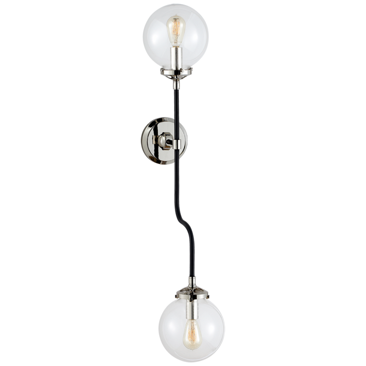 Visual Comfort & Co. Bistro Double Wall Sconce Wall Sconces Visual Comfort & Co. Polished Nickel  