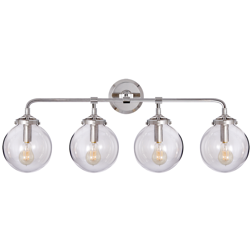 Visual Comfort Signature S 2025PN-CG Bistro 4-Light Bath Sconce | Polished Nickel