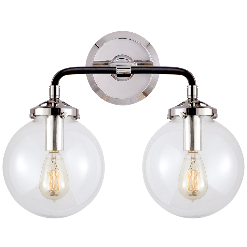 Visual Comfort & Co. Bistro Double Light Curved Sconce