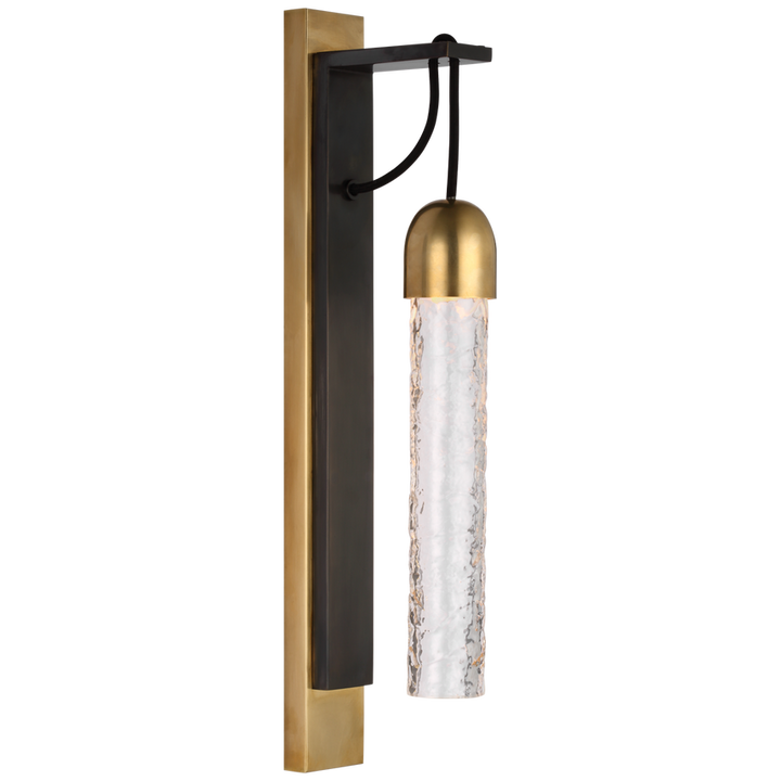 Visual Comfort & Co. Reve Medium Tube Sconce Wall Sconces Visual Comfort & Co. Bronze and Soft Brass  