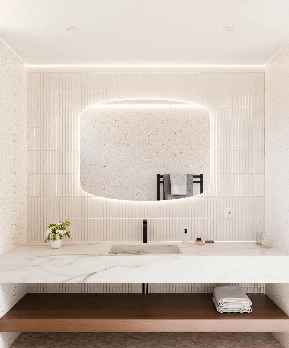 Electric Mirror Sentinel LED lighted mirror over vanity