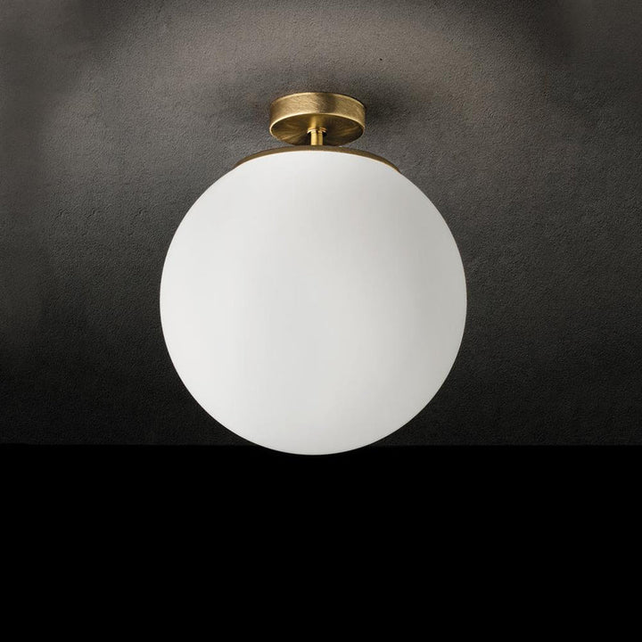 Zafferano America Sferis Ceiling Light Ceiling Semi Flush Mounts Zafferano America Extra Small Brushed Brass E26