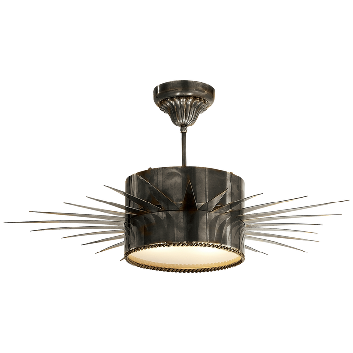 Visual Comfort & Co. Soleil Large Semi-Flush Ceiling Flush Mounts Visual Comfort & Co. Hand-Rubbed Antique Brass  