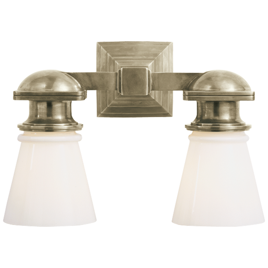 Visual Comfort & Co. New York Subway Double Light Wall Sconces Visual Comfort & Co. Hand-Rubbed Antique Brass  