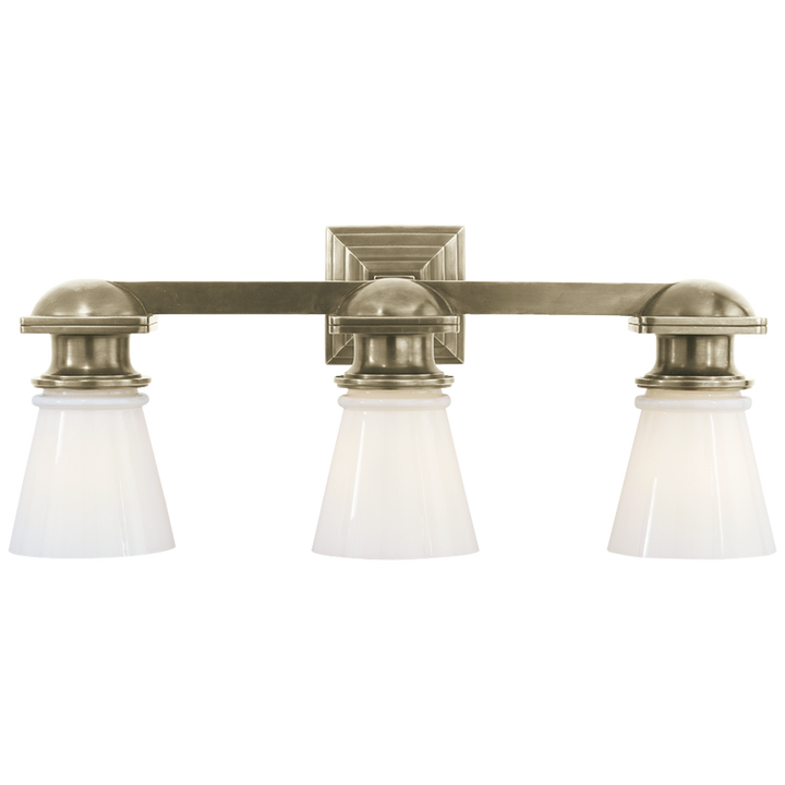 Visual Comfort & Co. New York Subway Triple Light Wall Sconces Visual Comfort & Co. Antique Nickel  