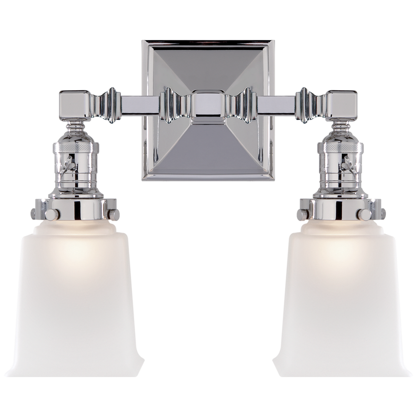 Visual Comfort & Co. Boston Square Double Light Wall Sconces Visual Comfort & Co. Chrome  