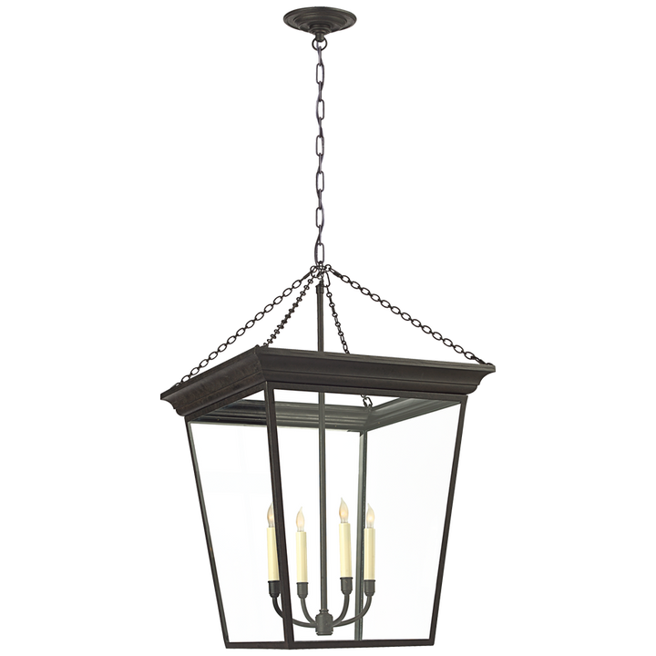 Visual Comfort & Co. Cornice Large Lantern Pendants Visual Comfort & Co. Blackened Rust  