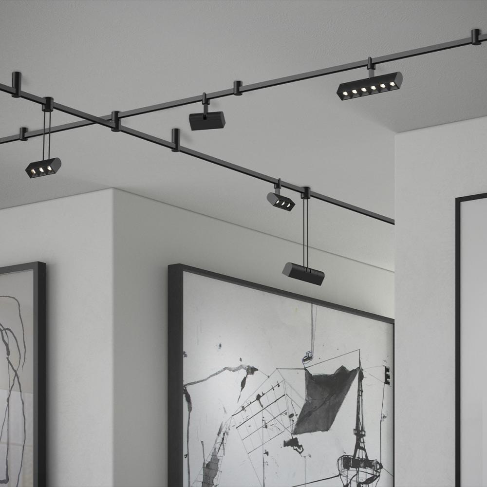 Sonneman Suspenders® 2-Bar Freeform Surface Mount with 3-Cell Luminaires + 6-Cell Luminaires