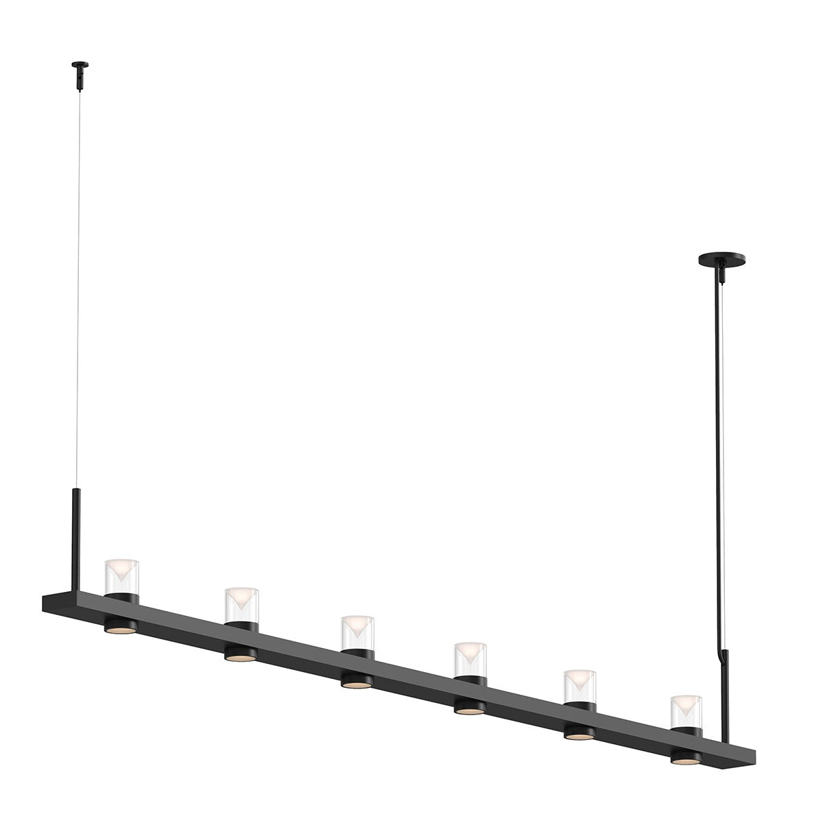 Sonneman Intervals® 8' Linear LED Pendant with Clear w/Cone Uplight Trim Pendants Sonneman   