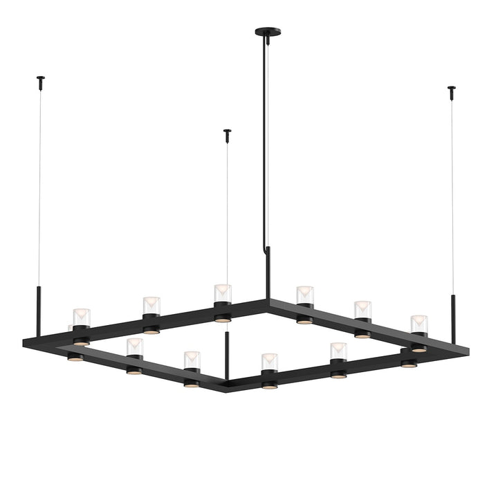 Sonneman Intervals® 4' Square LED Pendant with Clear w/Cone Uplight Trim Pendants Sonneman   