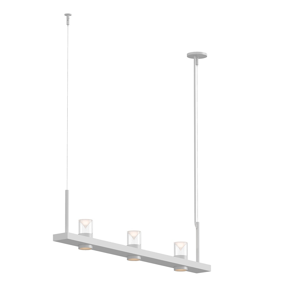 Sonneman Intervals® 4' Linear LED Pendant with Clear w/Cone Uplight Trim