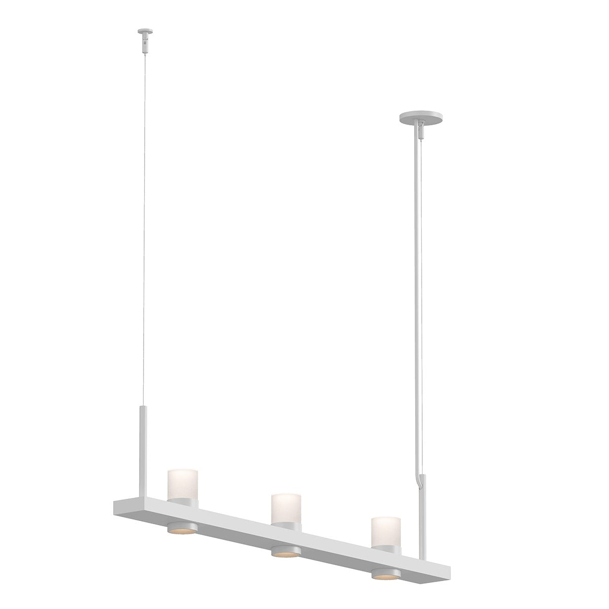 Sonneman Intervals® 4' Linear LED Pendant with Etched Cylinder Uplight Trim