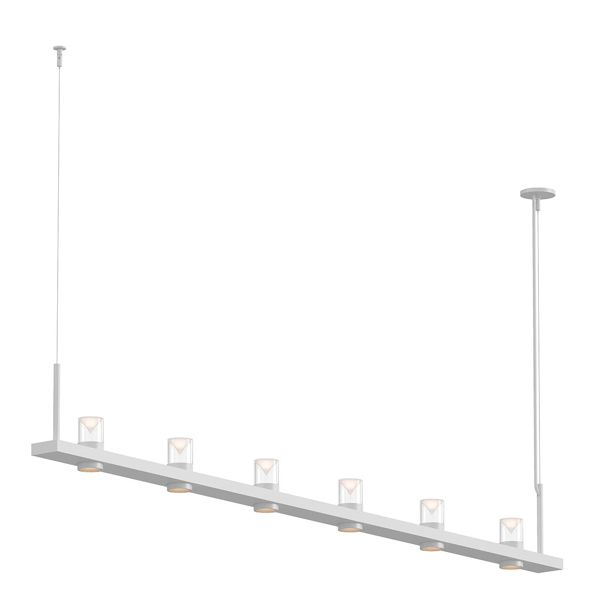 Sonneman Intervals® 8' Linear LED Pendant with Clear w/Cone Uplight Trim
