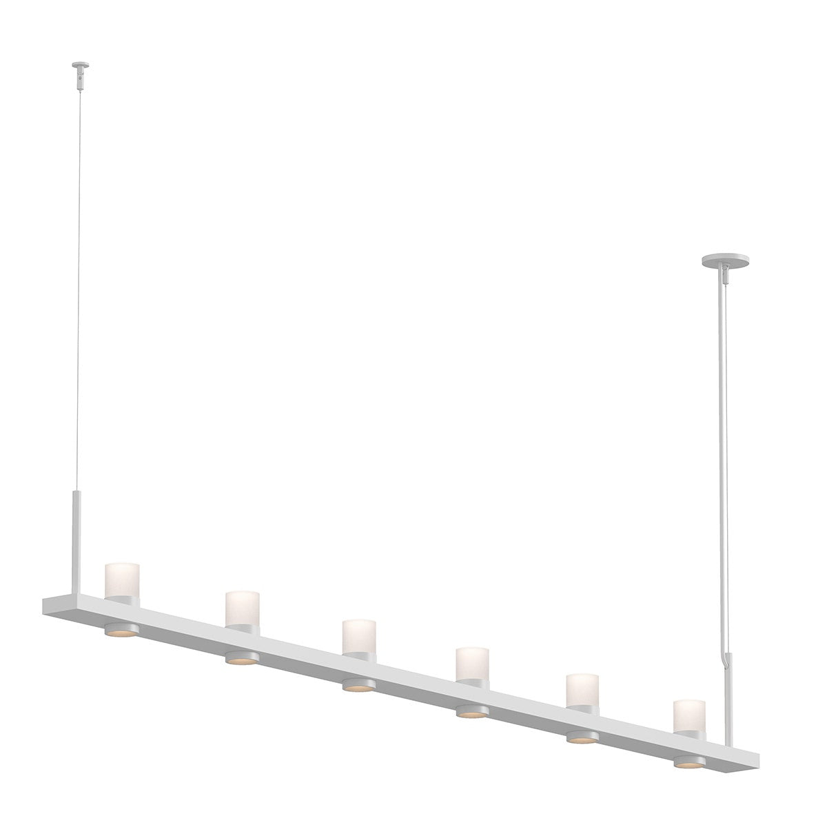Sonneman Intervals® 8' Linear LED Pendant with Etched Cylinder Uplight Trim Pendants Sonneman   