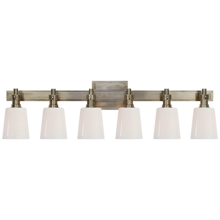 Visual Comfort & Co. Bryant Six-Light Linear Bath Sconce Vanity Lights Visual Comfort & Co. Antique Nickel  