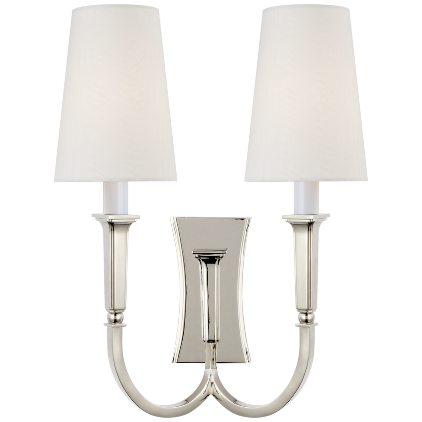 Visual Comfort & Co. Delphia Large Double Arm Sconce Wall Sconces Visual Comfort & Co. Bronze with Antique Brass  