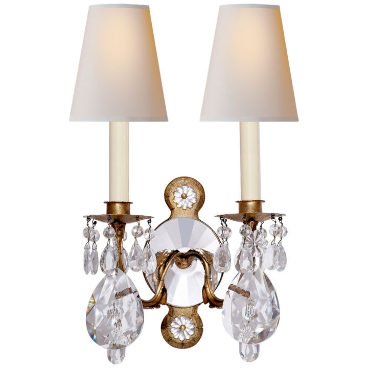 Visual Comfort & Co. Yves Crystal Double Arm Sconce