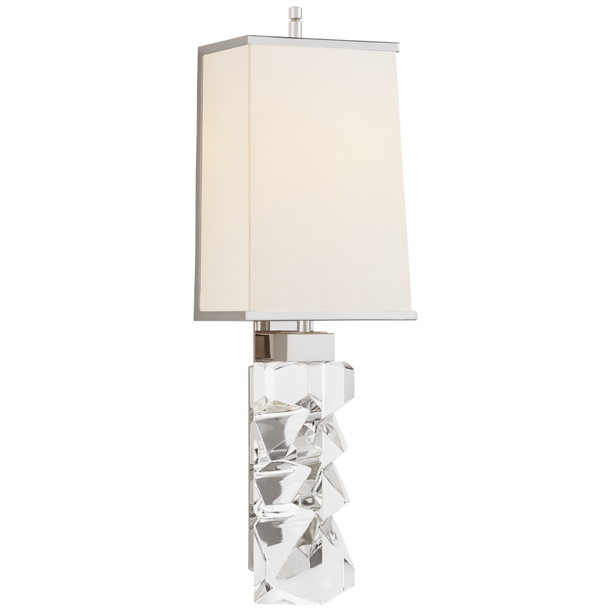 Visual Comfort & Co. Argentino Large Sconce Wall Sconces Visual Comfort & Co. Crystal and Hand-Rubbed Antique Brass  