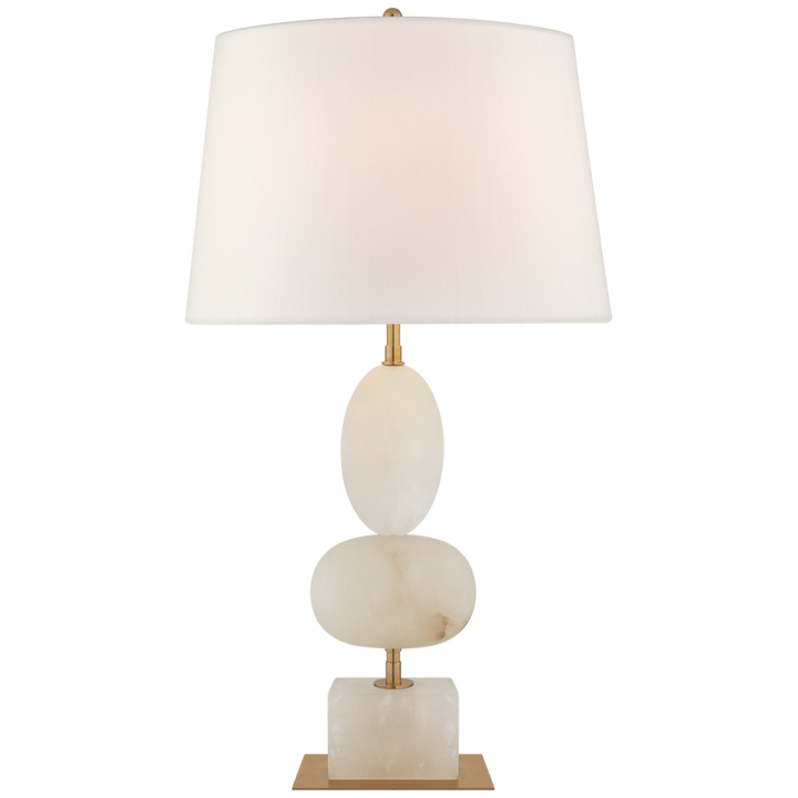 Visual Comfort & Co. Dani Medium Table Lamp Table Lamps Visual Comfort & Co. Alabaster and Black Marble  