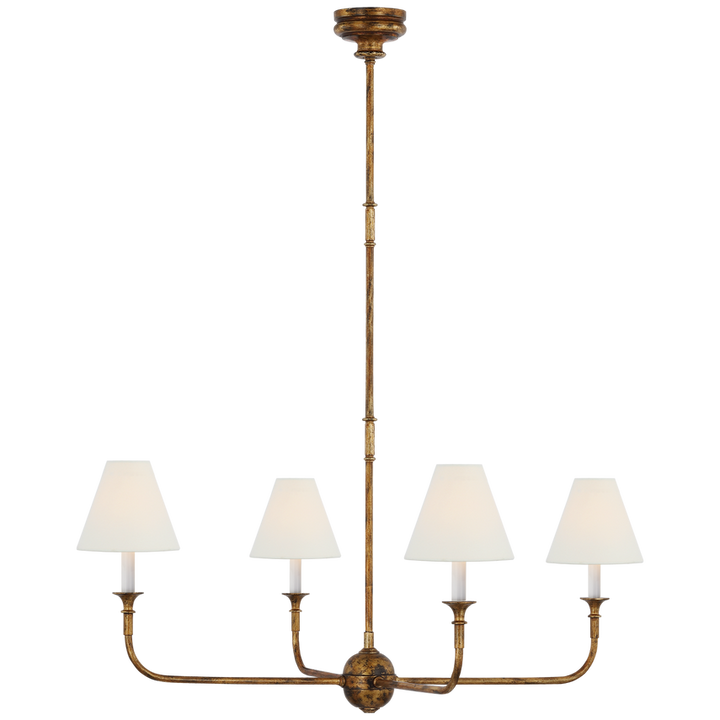 Visual Comfort & Co. Piaf Large Chandelier Chandeliers Visual Comfort & Co. Aged Iron and Ebonized Oak  