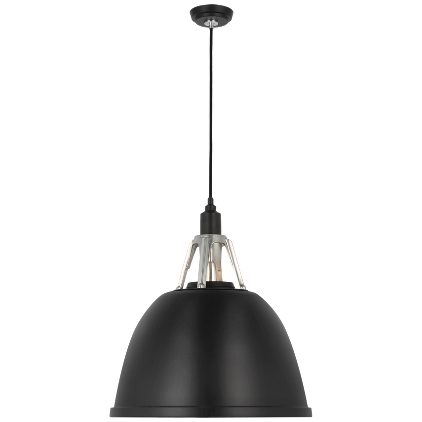 Visual Comfort & Co. Gunner 22" Pendant Pendants Visual Comfort & Co. Black and Polished Aluminum  