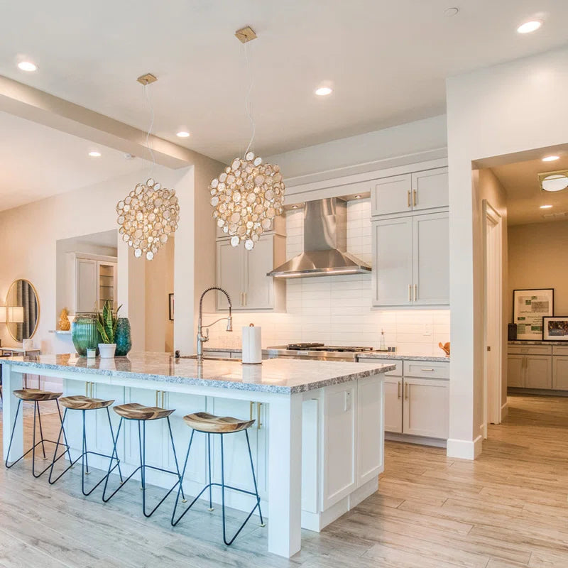 Trento 7-light Gold Chandelier with Amber Glass by Eurofase