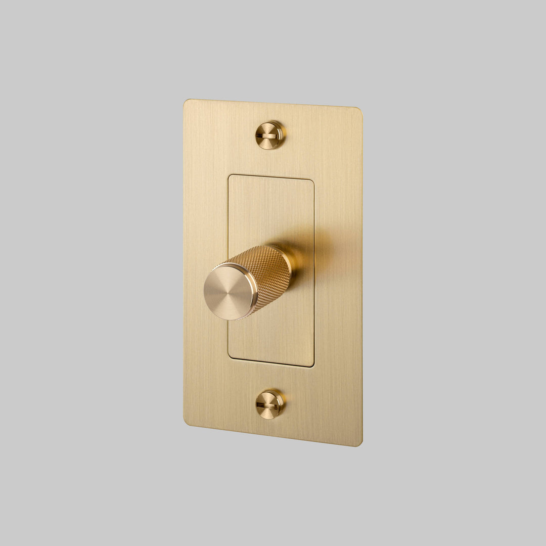 Buster + Punch 1 Gang Dimmer Incandescent Cross Knurl Without Logo Brass