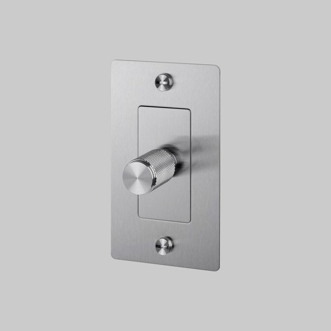 Buster + Punch 1 Gang Dimmer LED Cross Knurl Without Logo Steel