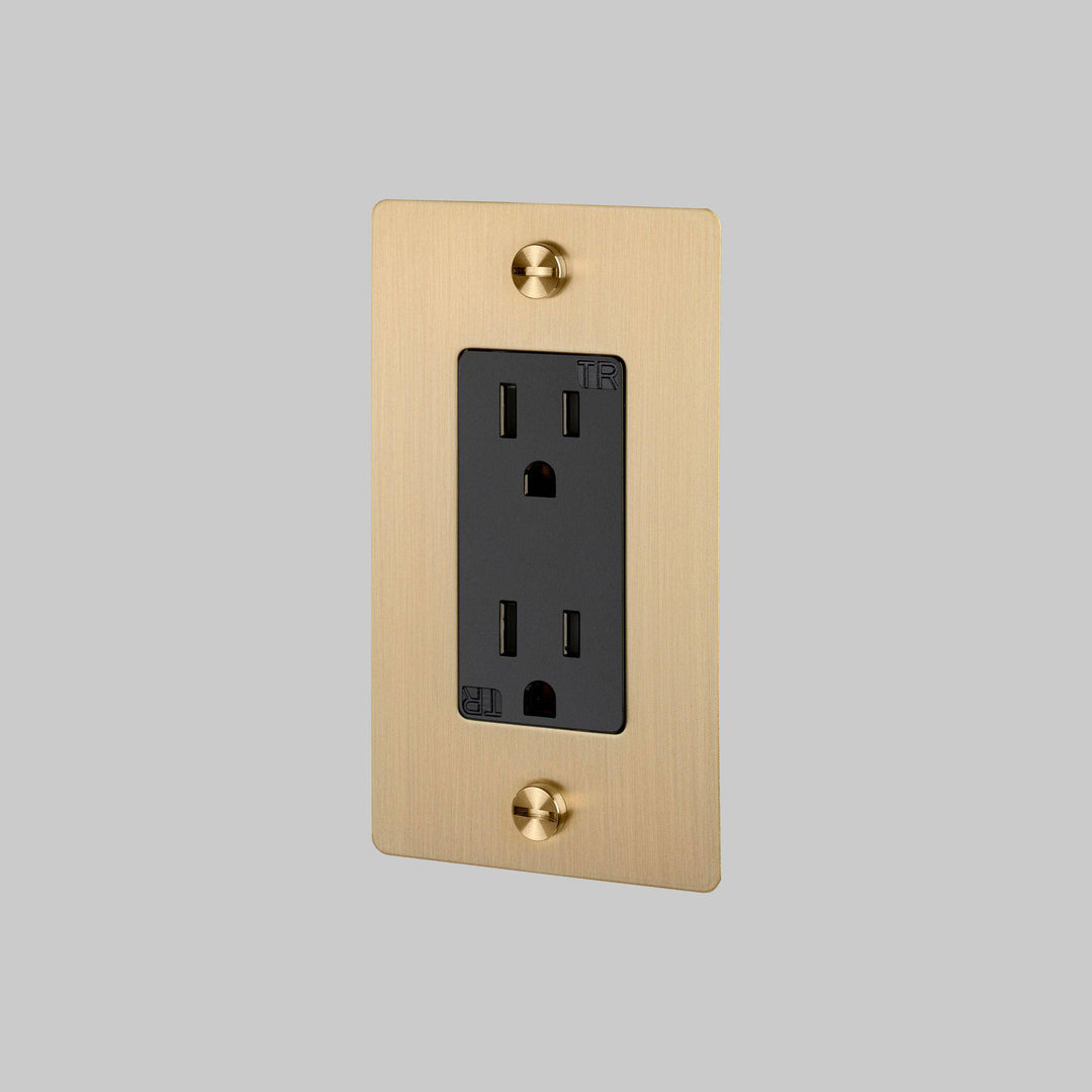 Buster + Punch 1 Gang Duplex Outlet | Cross Knurl | Without Logo
