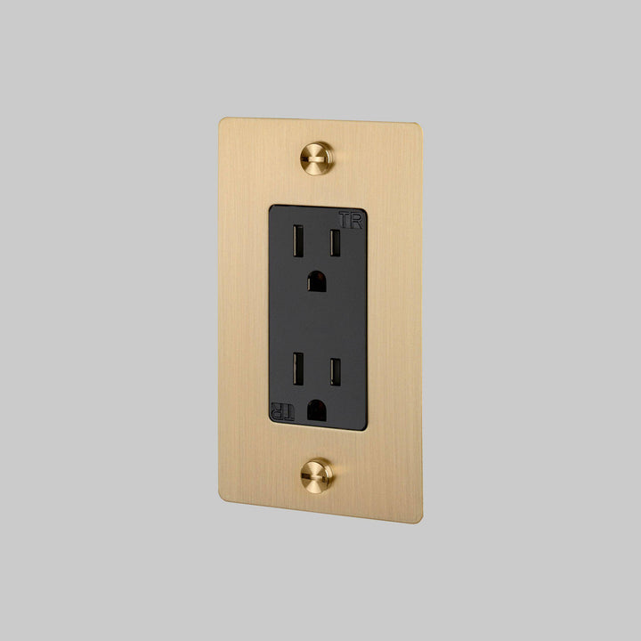 Buster + Punch 1 Gang Duplex Outlet | Cross Knurl | Without Logo
