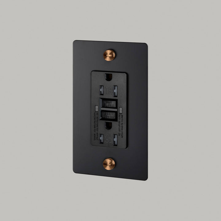 Buster + Punch 1 Gang Duplex Outlet | GFCI | Cross Knurl | Without Logo