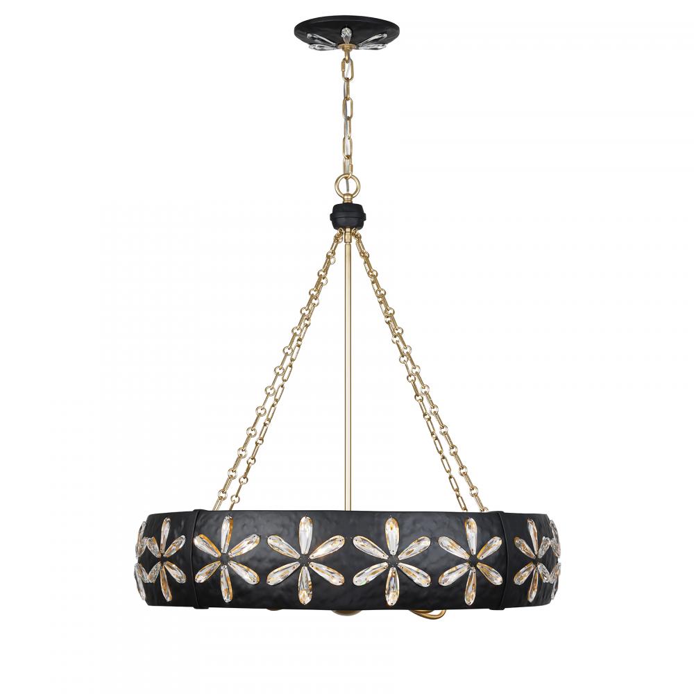 Venice 6-Light Chandelier in Metropolis Black and Gold by Breegan Jane by Savoy House