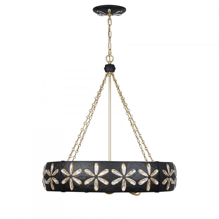 Venice 6-Light Chandelier in Metropolis Black and Gold by Breegan Jane by Savoy House