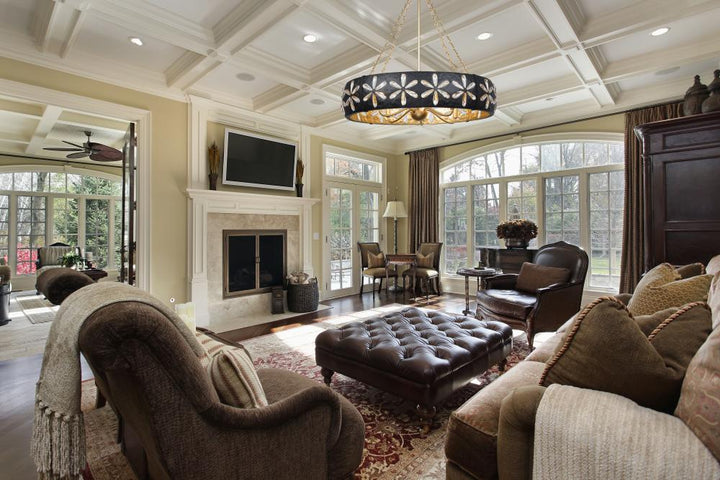 Venice 6-Light Chandelier in Metropolis Black and Gold by Breegan Jane by Savoy House