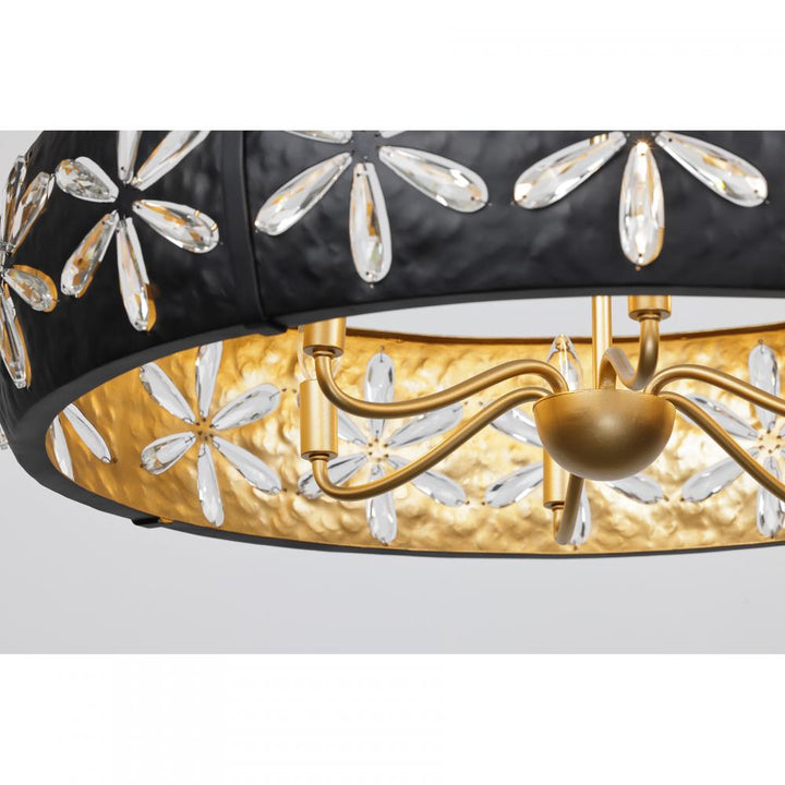 Venice 6-Light Chandelier in Metropolis Black and Gold by Breegan Jane by Savoy House