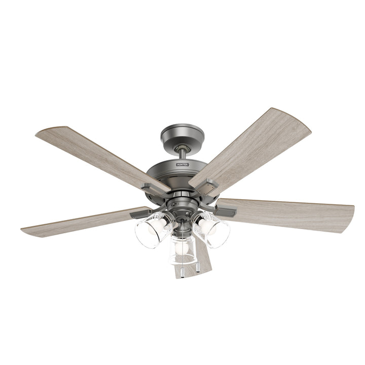 Hunter 52 inch Crestfield Ceiling Fan with LED Light Kit and Pull Chain Indoor Ceiling Fans Hunter