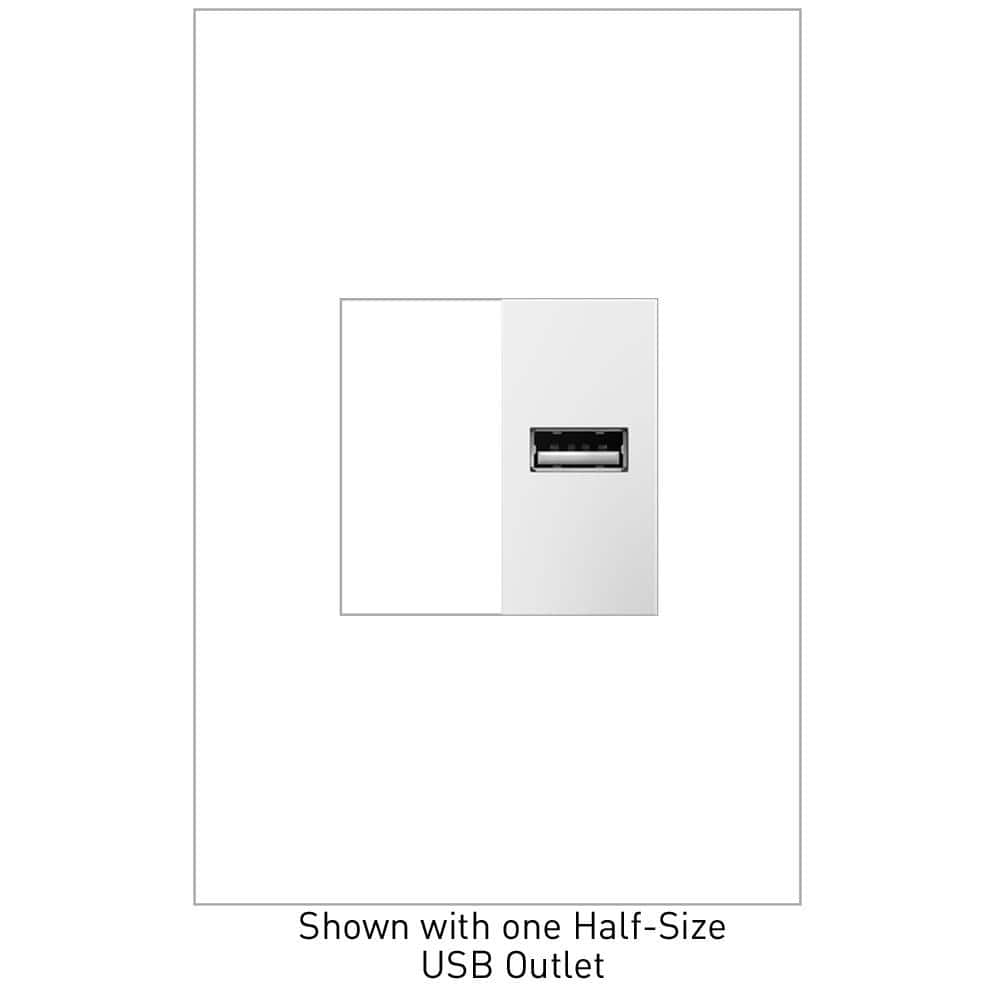 Legrand ARUSBW4 adorne USB Outlet, Half-Size - White