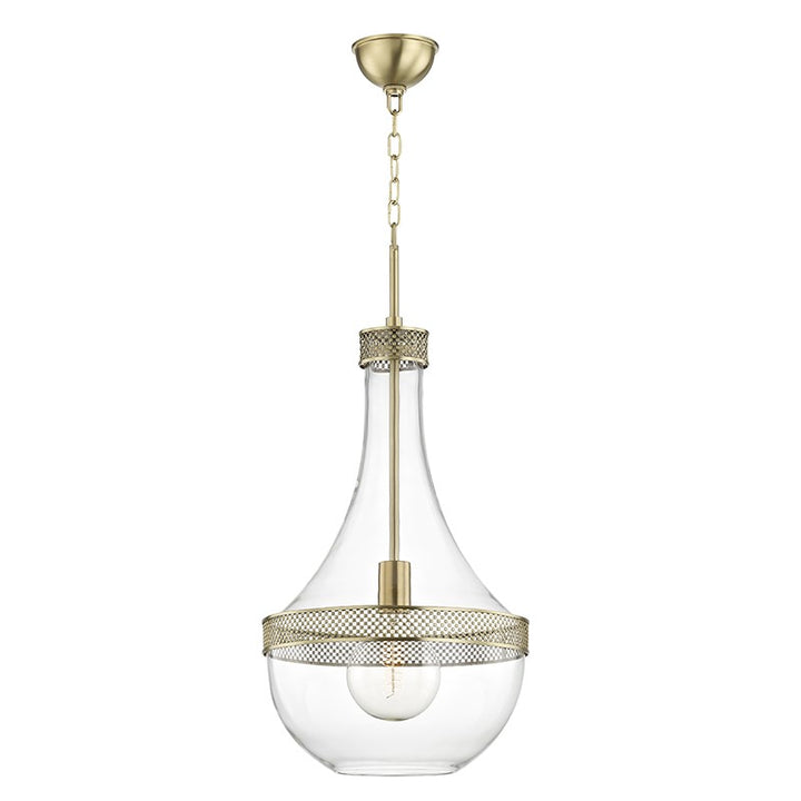 Hagen - 1 LIGHT LARGE PENDANT Pendants Hudson Valley Lighting Aged Brass  