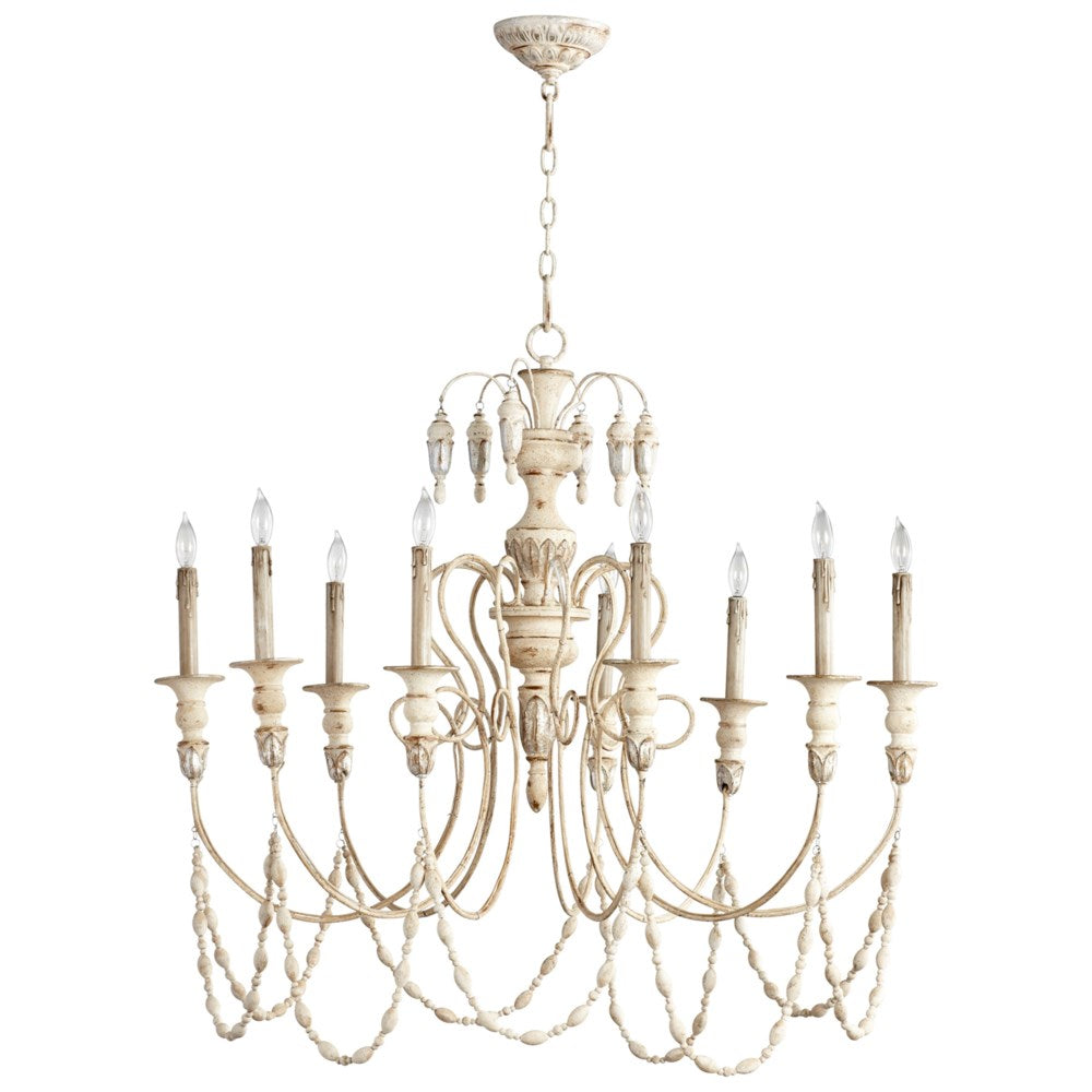 Cyan Design 05784 Florine Nine Lt. Chandlr Chandeliers Cyan Design Persian White and Mystic Silver  