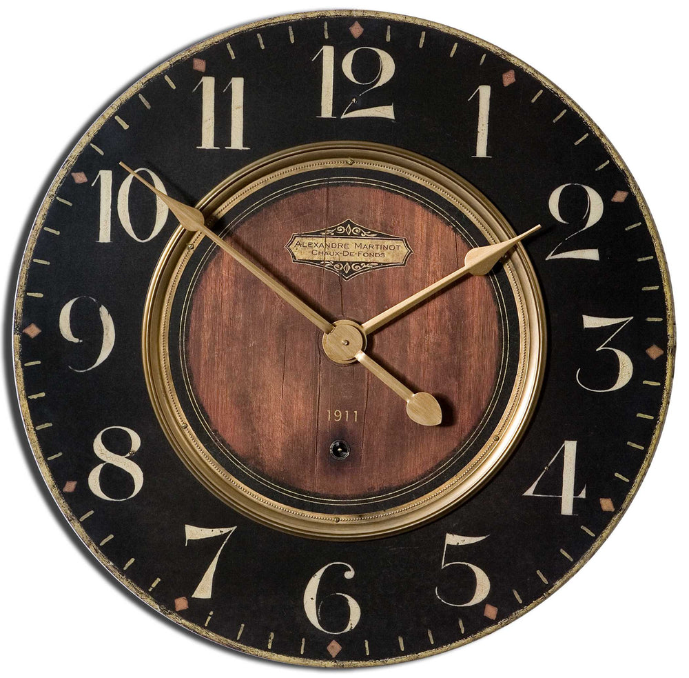 Uttermost Alexandre Martinot 23" Clock Clocks Uttermost MDF, Brass  