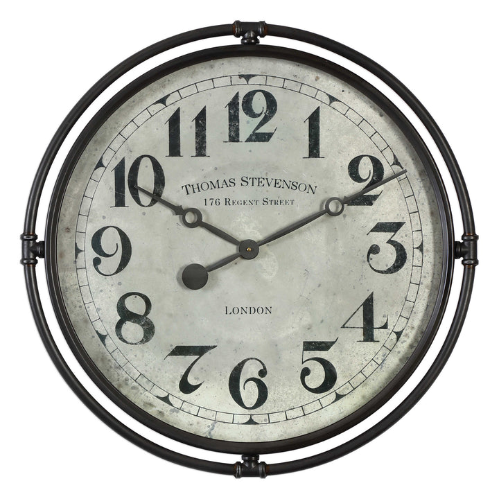 Uttermost Nakul Industrial Wall Clock Clocks Uttermost IRON,MDF,GLASS,MOVEMENT  