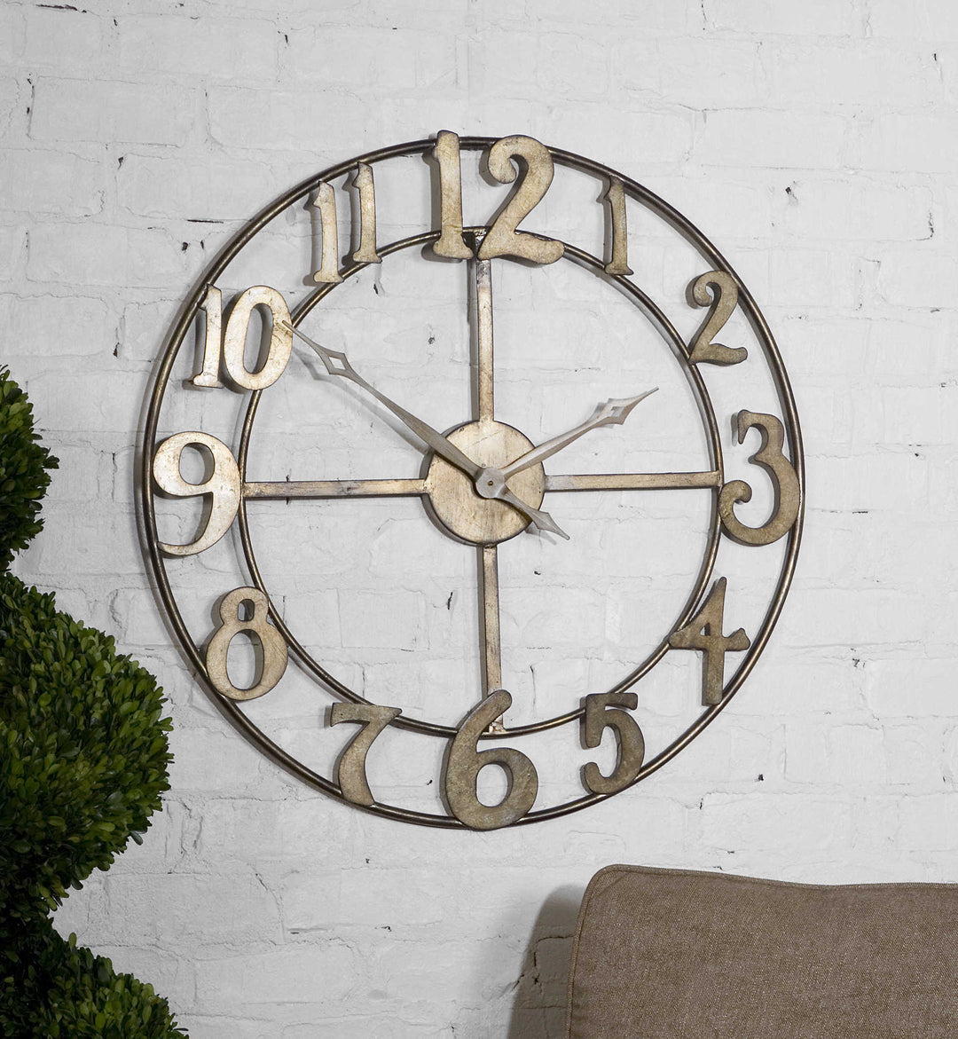 Uttermost Delevan 32" Metal Wall Clock Clocks Uttermost Metal  