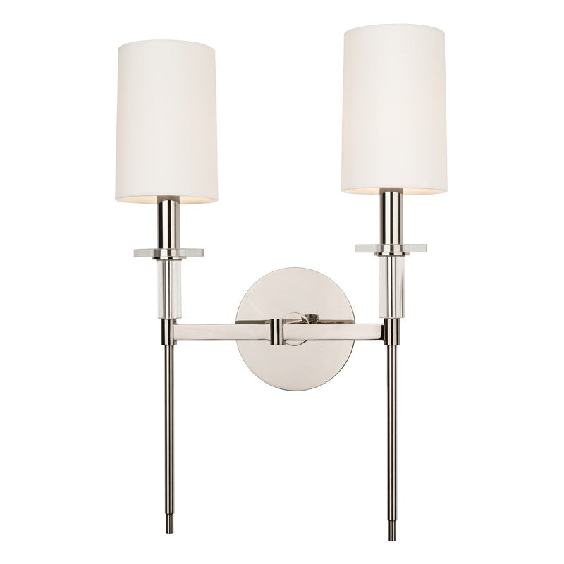 Amherst - 2 LIGHT WALL SCONCE Wall Sconces Hudson Valley Lighting Polished Nickel  