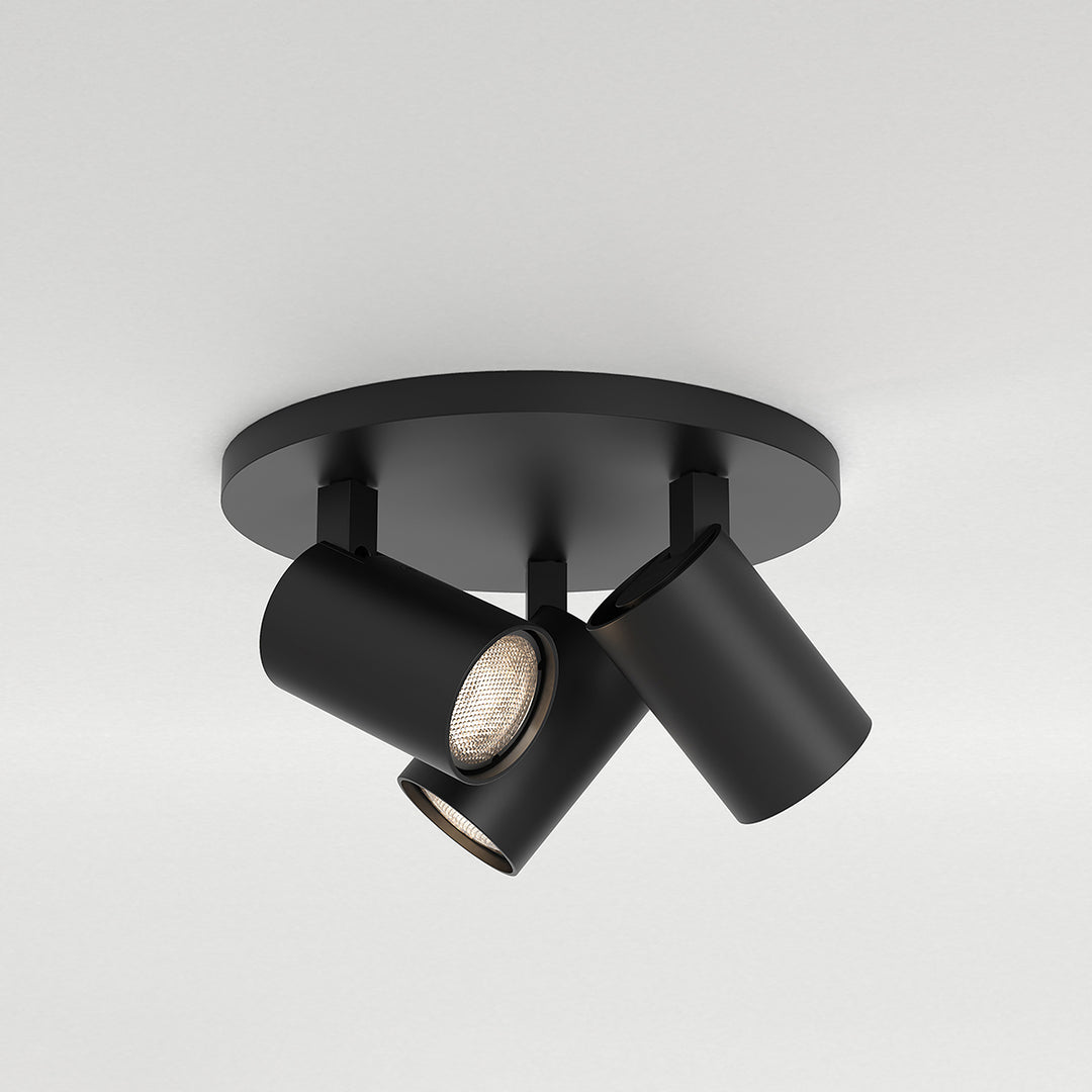 Astro Lighting Ascoli Triple Round Wall Sconces Astro Lighting 5.12xx Matt Black No, GU10