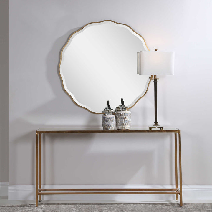 Uttermost Aneta Gold Round Mirror Mirrors Uttermost   