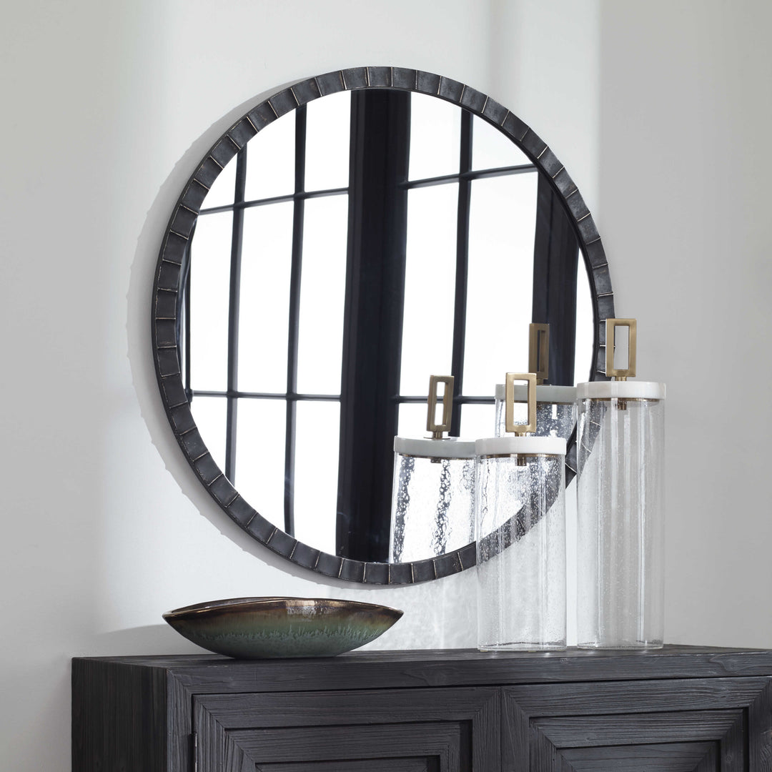 Uttermost Dandridge Round Industrial Mirror Mirrors Uttermost   