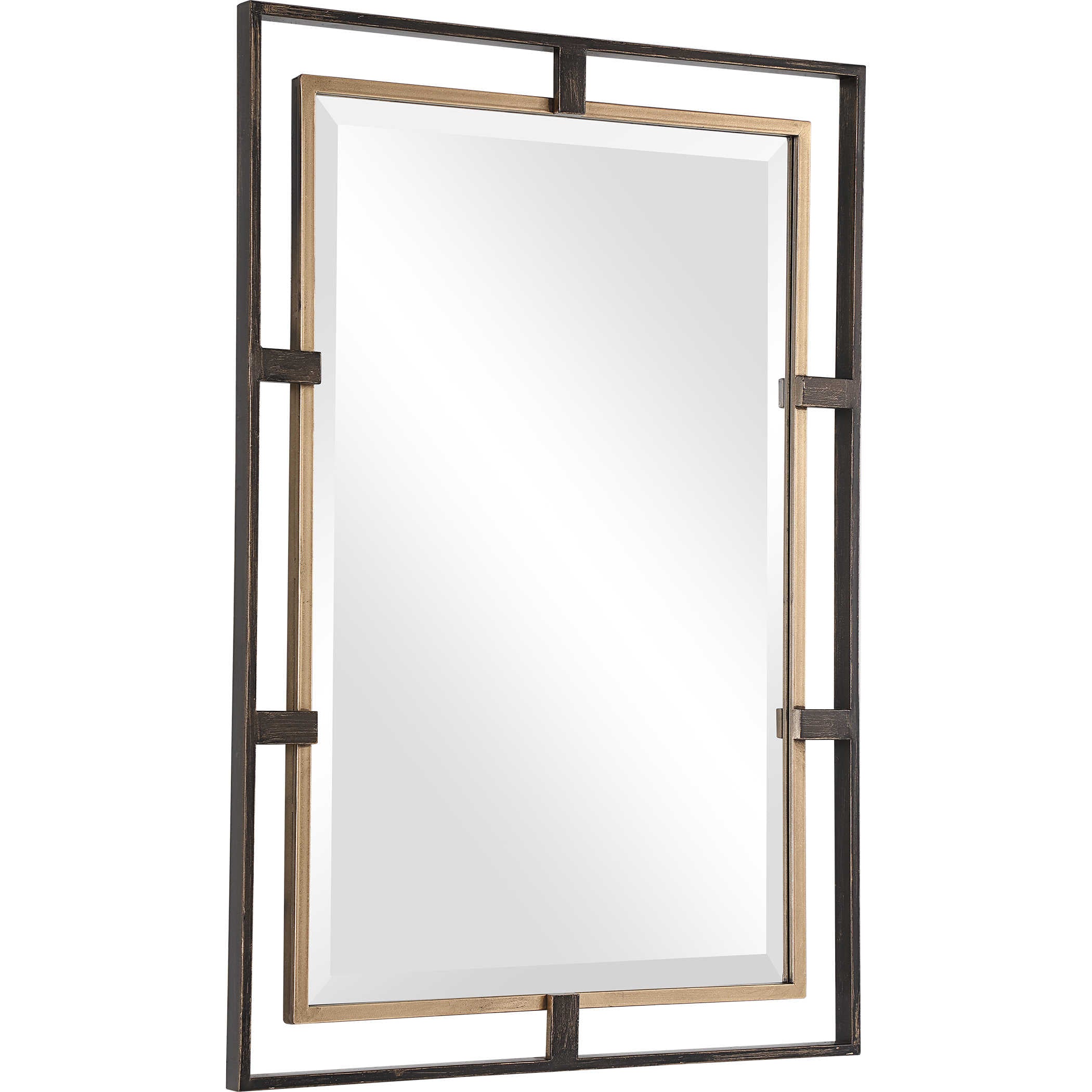 Uttermost Carrizo Gold & Bronze Rectangle Mirror Gold & Bronze Rectangle Mirror Uttermost IRON, MDF, GLASS  