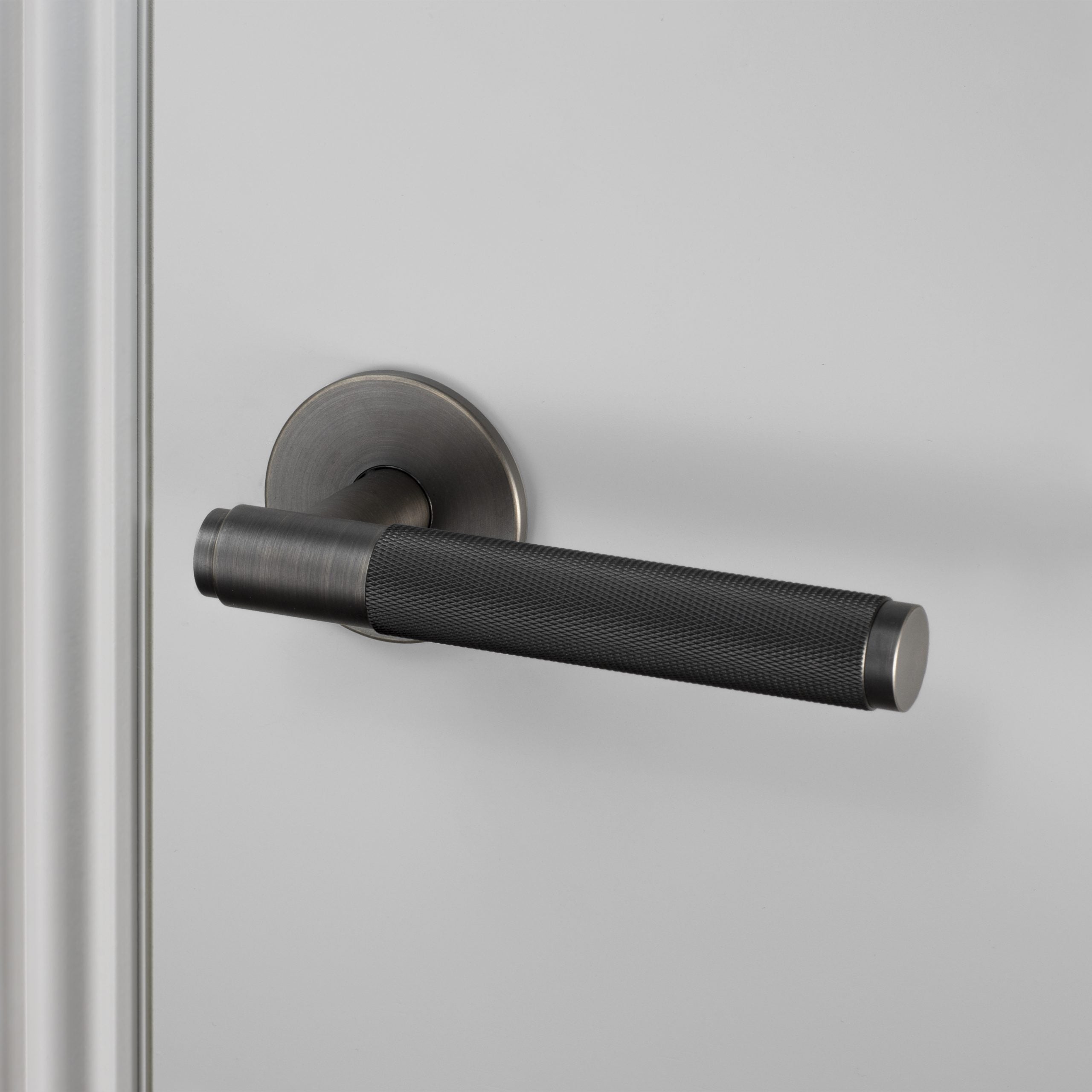 Buster + Punch Conventional Door Handle, Cross Design - FIXED TYPE Hardware Buster + Punch Smoked Bronze  