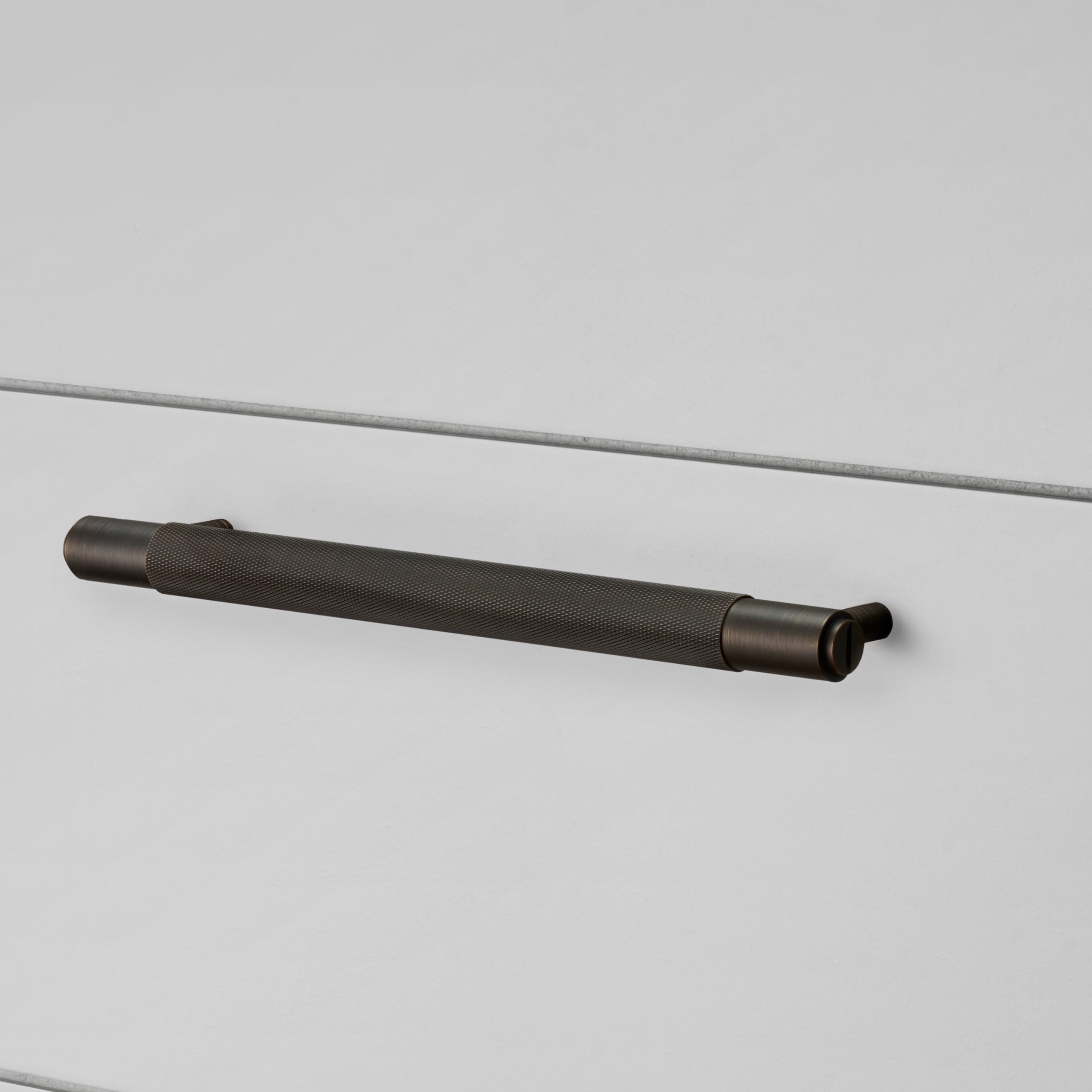 Buster + Punch Pull Bar, Cross Design, with backplate Hardware Buster + Punch Smoked Bronze 0.21x0.07x0.03 